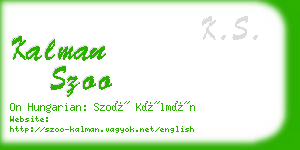 kalman szoo business card